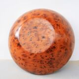 Mid Century Turned Oak Burl Bowl  Centerpiece Bowl