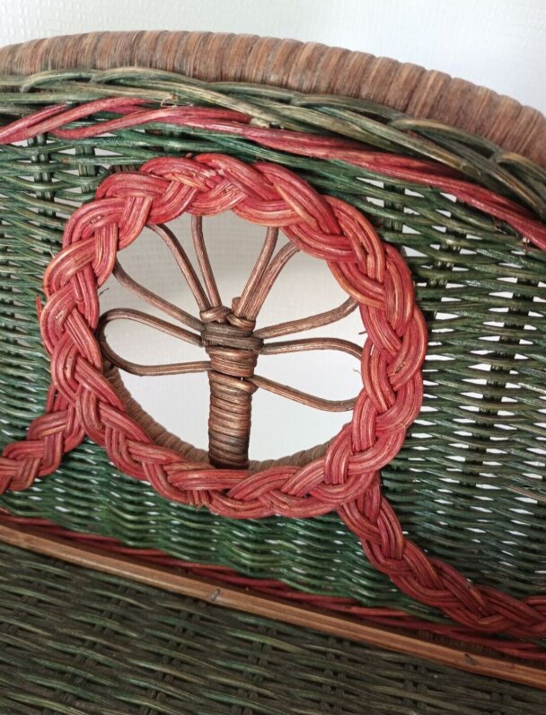 Vintage wicker wall shelf