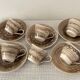 6 tasses et 5 soucoupes modèle écume en faïence de Niderviller