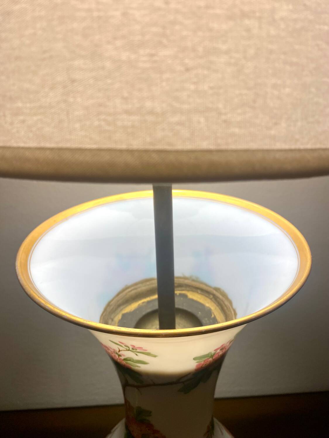 Baccarat Lampe Opaline peint main