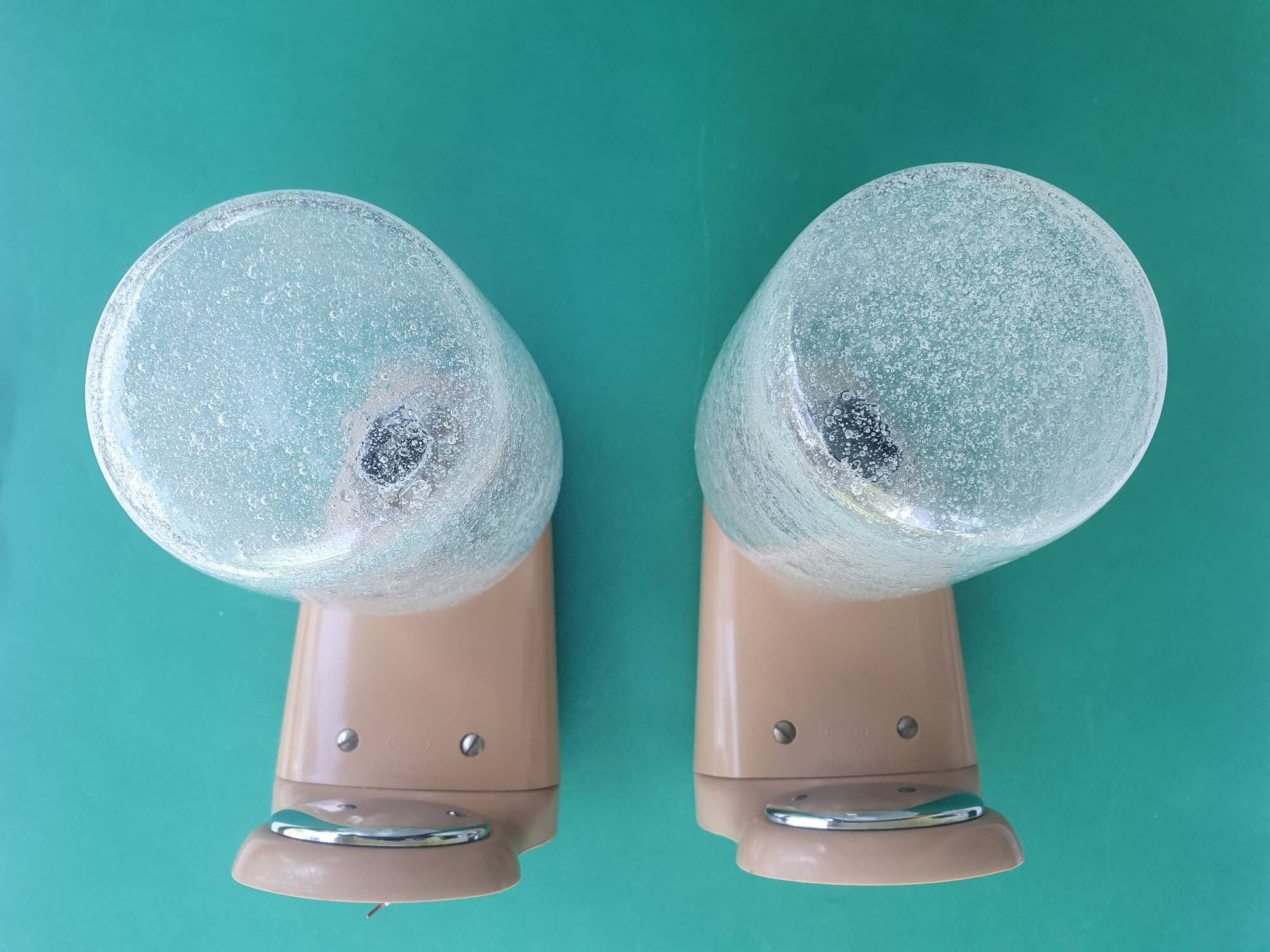 Pair of vintage bathroom wall lights from Germany in the 70s