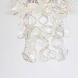 Murano glass suspension light in chrome designed by Carlo Nason for Kalmar, Catena, Austria.