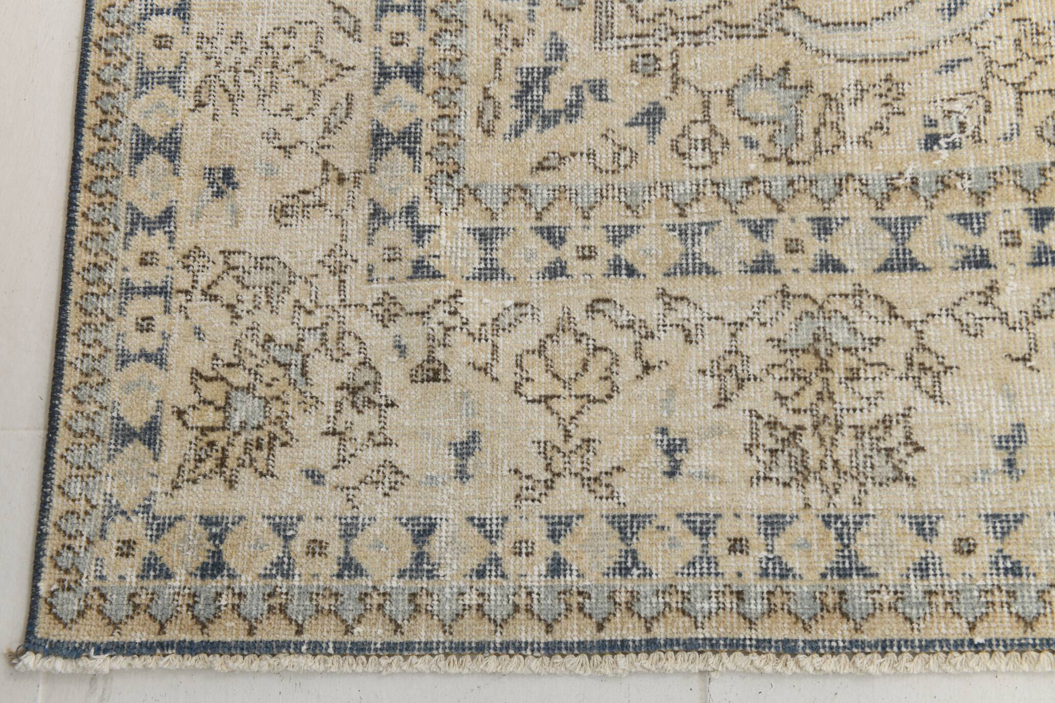 6x10 Navy Blue Turkish Vintage Rug, 193x315Cm