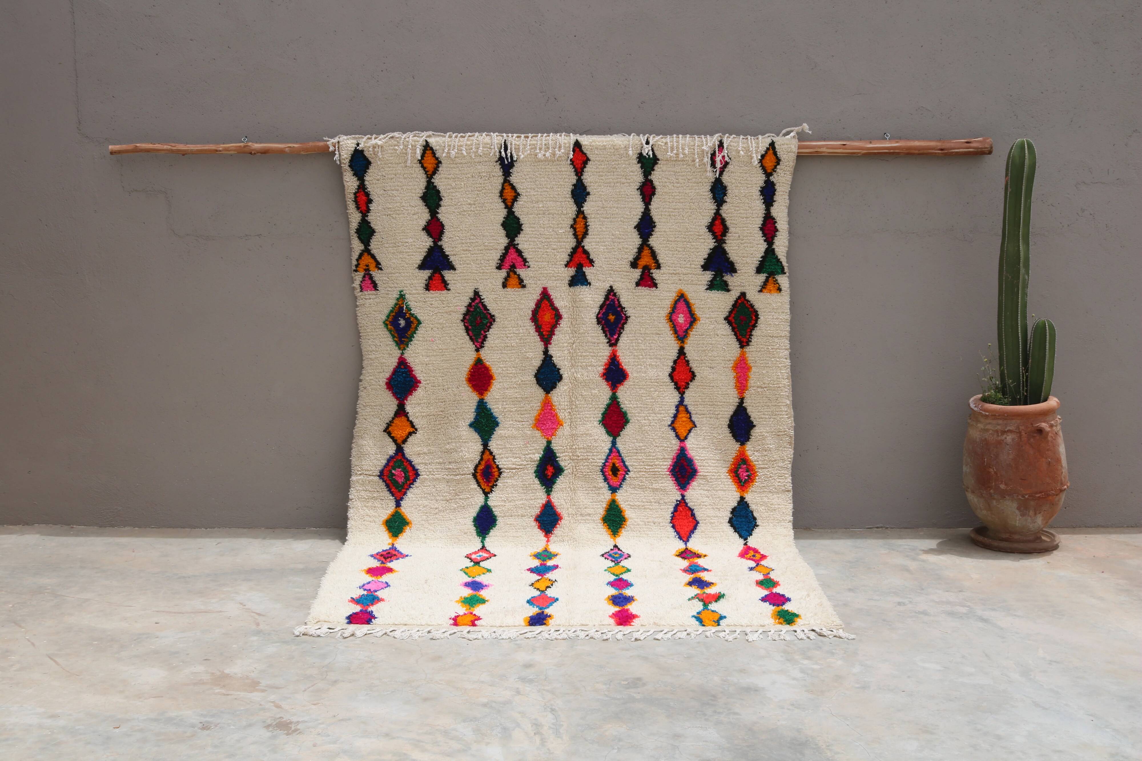 Large handmade colourful rug, 295 x 195 cm - G1087