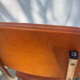 3 stainless steel tube chairs and faux leather, vintage