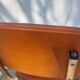 3 chaises vintage en inox et simili-cuir marron