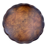 Queen Anne Style Burr Walnut Round Coffee Table by Cameo (Circa 1960)