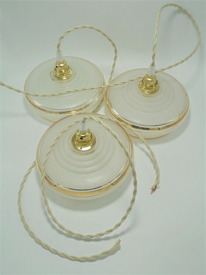Set de 3 suspensions art déco