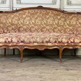 Louis XV Bench In Carved Beech And Moulded Corbeille File, 18th Century