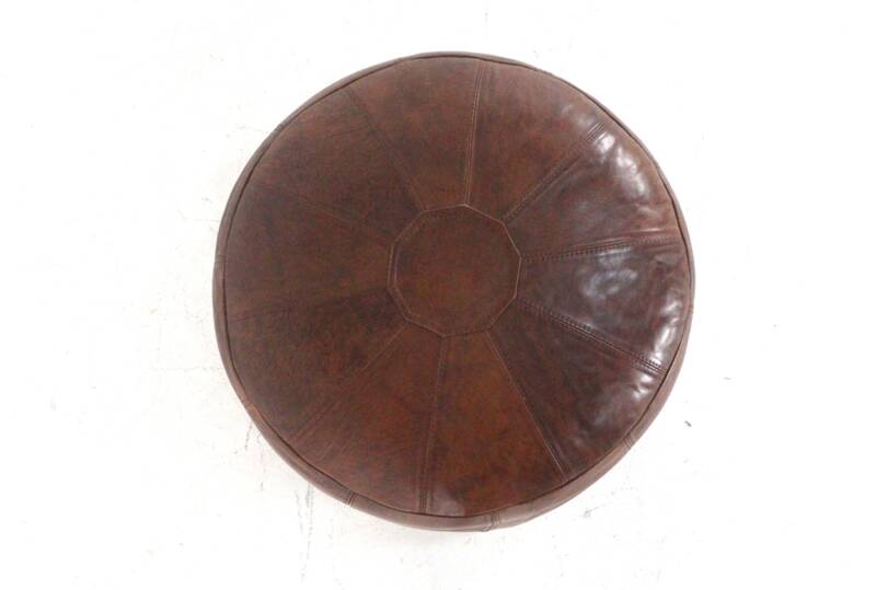 Pouf en cuir Woerdenbach - vintage