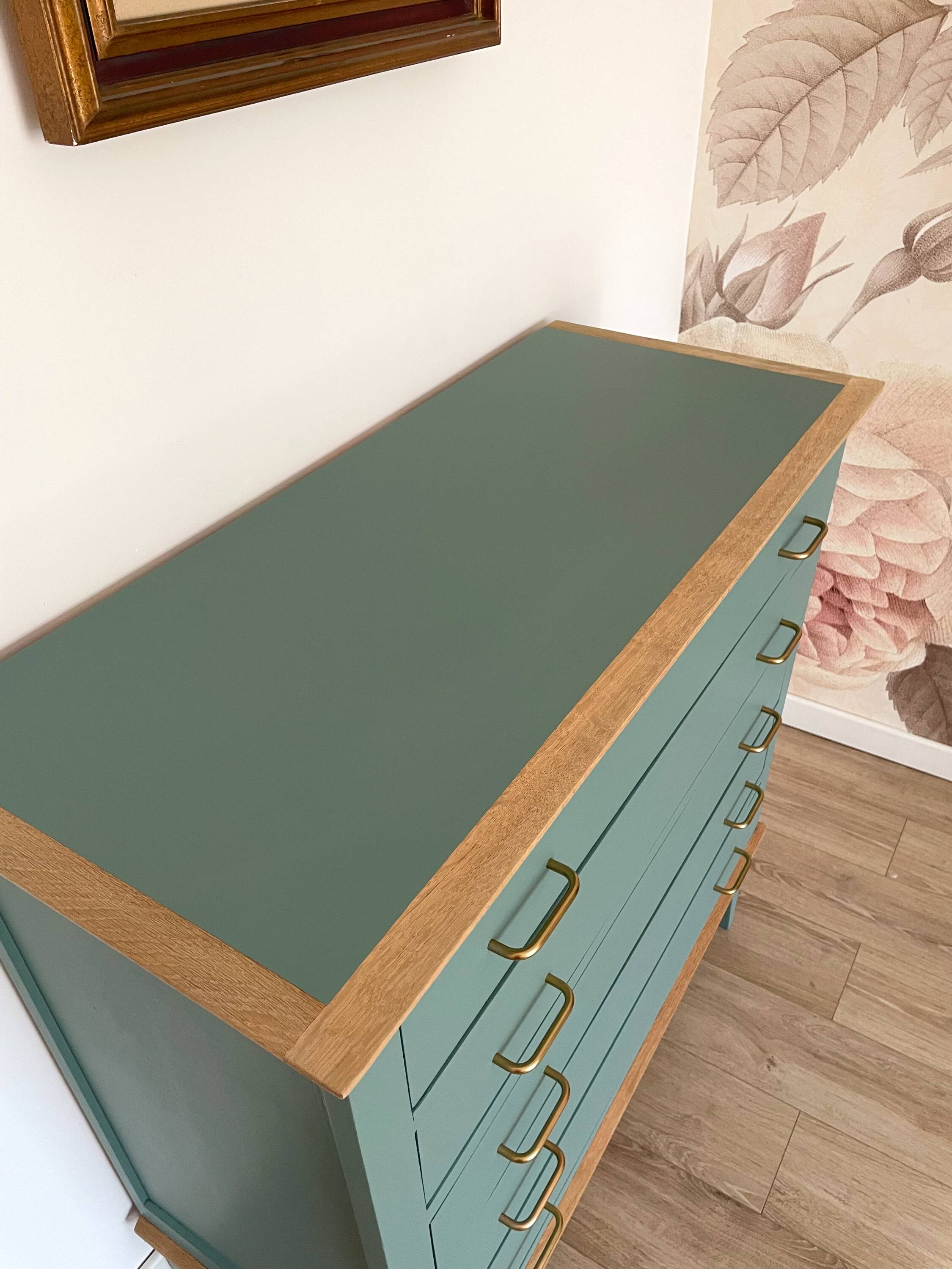 Vintage dresser, celadon green