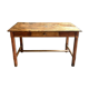 Table de ferme en bois foncé 1 tiroir
