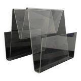 Vintage magazine rack, transparent plexiglass magazine rack