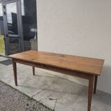 Table de Ferme rustique en merisier massif 19éme - 1m91.5