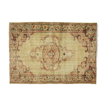 Anatolian handmade vintage rug 253 cm x 181 cm