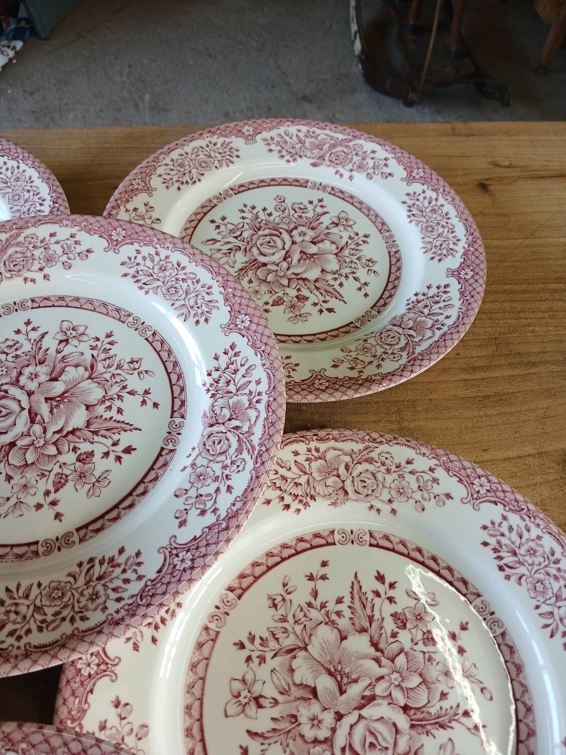 14 Antique English Dinner Plates