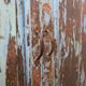 Cabinet 4 solid doors in blue patinated wood