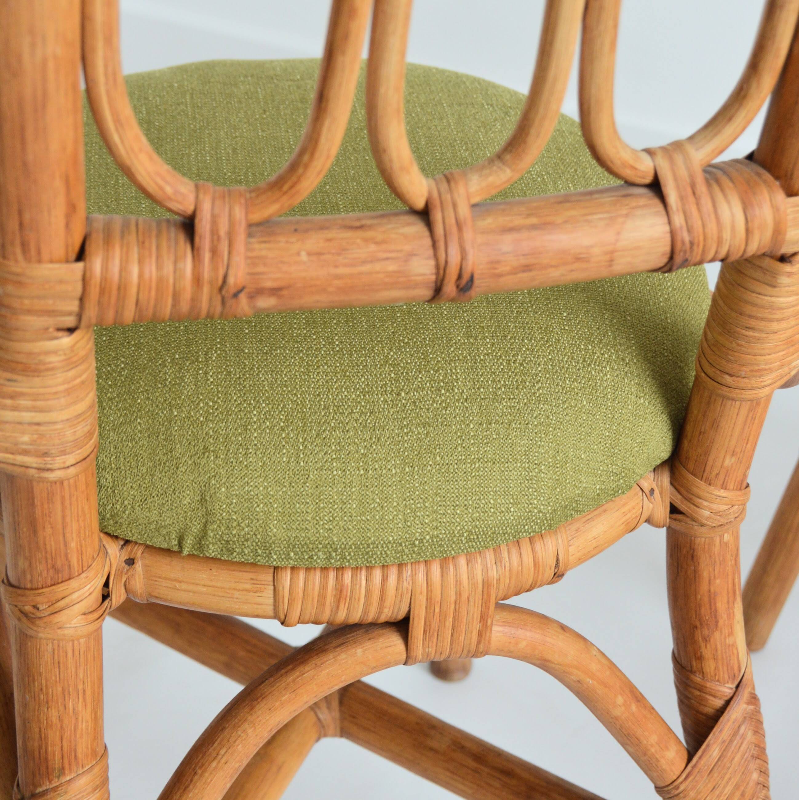 6 Italian high chairs in bamboo and rattan from the 1960s.