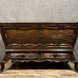 Louis XV style Piedmontese kneading trough in solid walnut circa 1850
