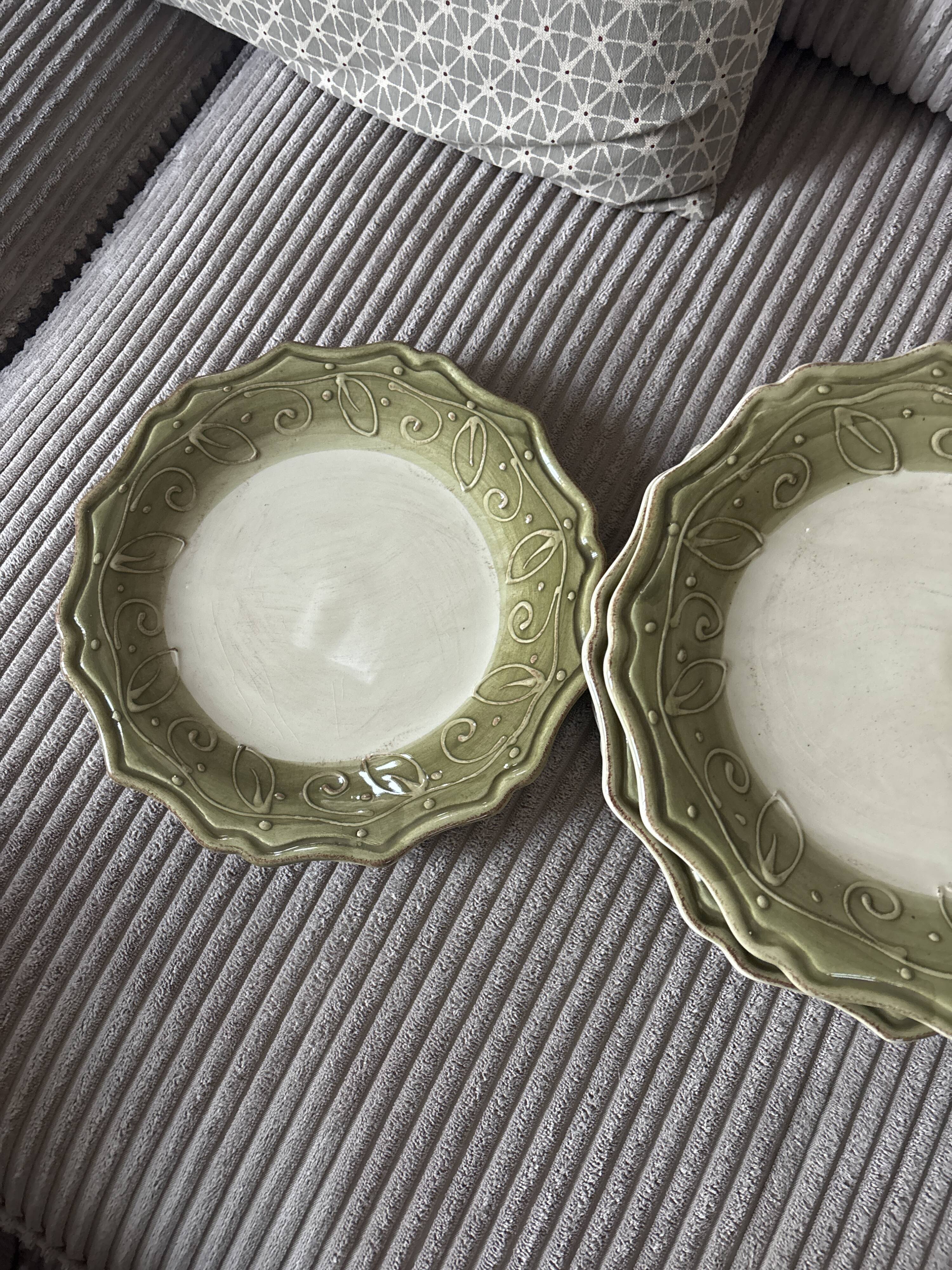 Set of 8 dessert plates in earthenware - the red cedar