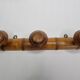 Ancien portemanteau rustique en bois tourné à l'imitation du bambou 1900, 3 patères