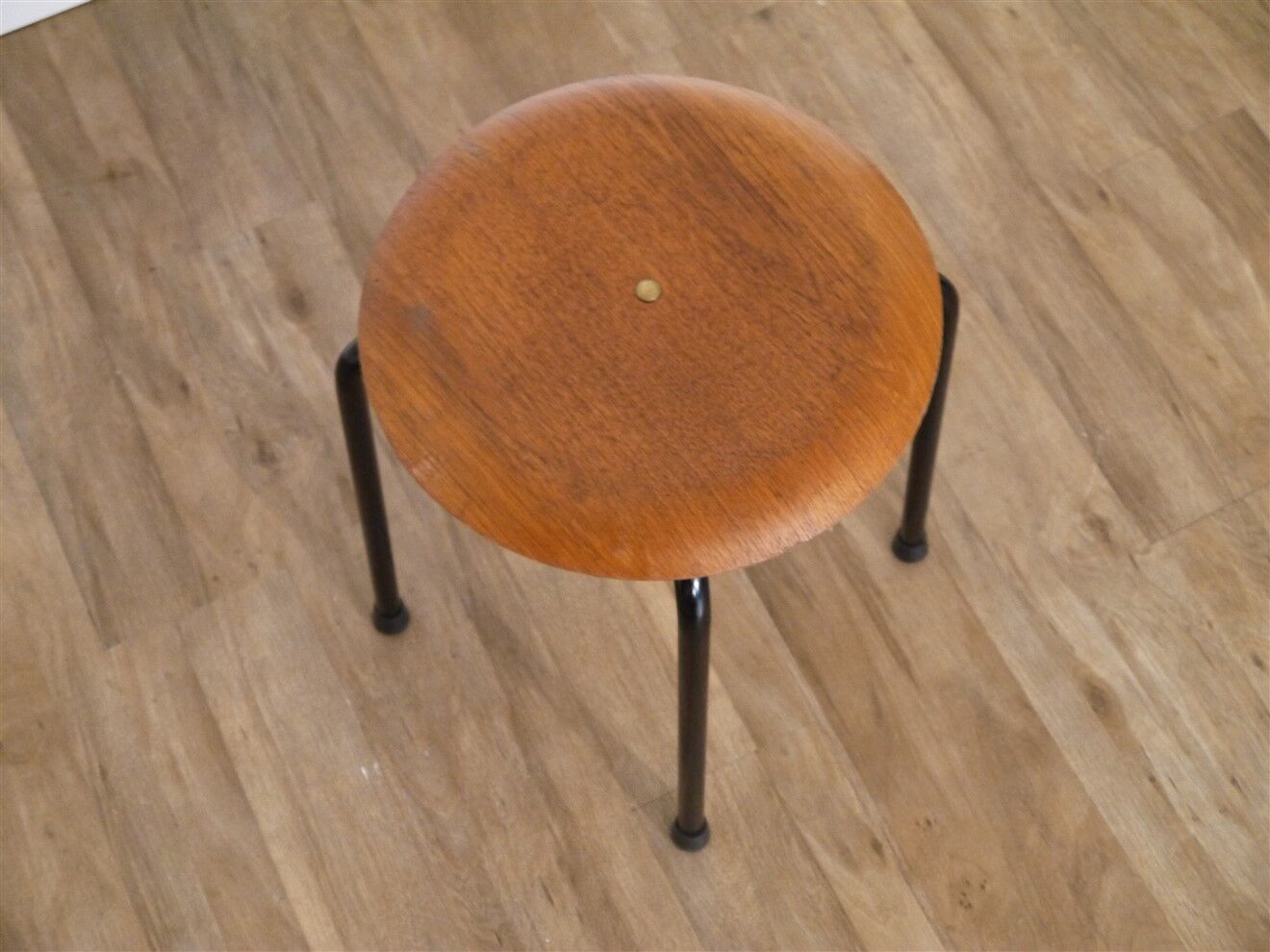 Vintage stool in teak and metal 1960