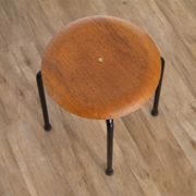 Vintage stool in teak and metal 1960