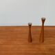 Vintage Danish teak candle holders, set of 2.