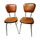 Pair of chrome and skai chairs