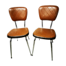 Paire de chaises en chrome et skaï