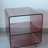 Vintage plexiglass bedside table