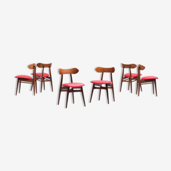 Ensemble de 6 chaises de salle à manger par louis van teeffelen, design néerlandais des années 1960