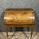 Louis XVI style cylinder desk in marquetry with floral decorations circa 1880
