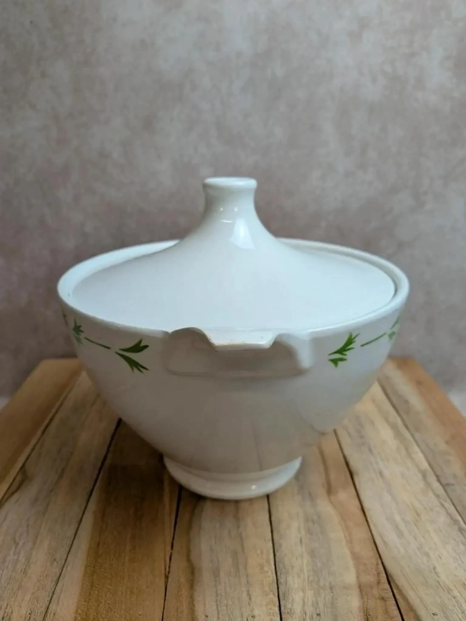 Antique ironstone soup tureen Digoin Sarreguemines – Poupette model – Vintage