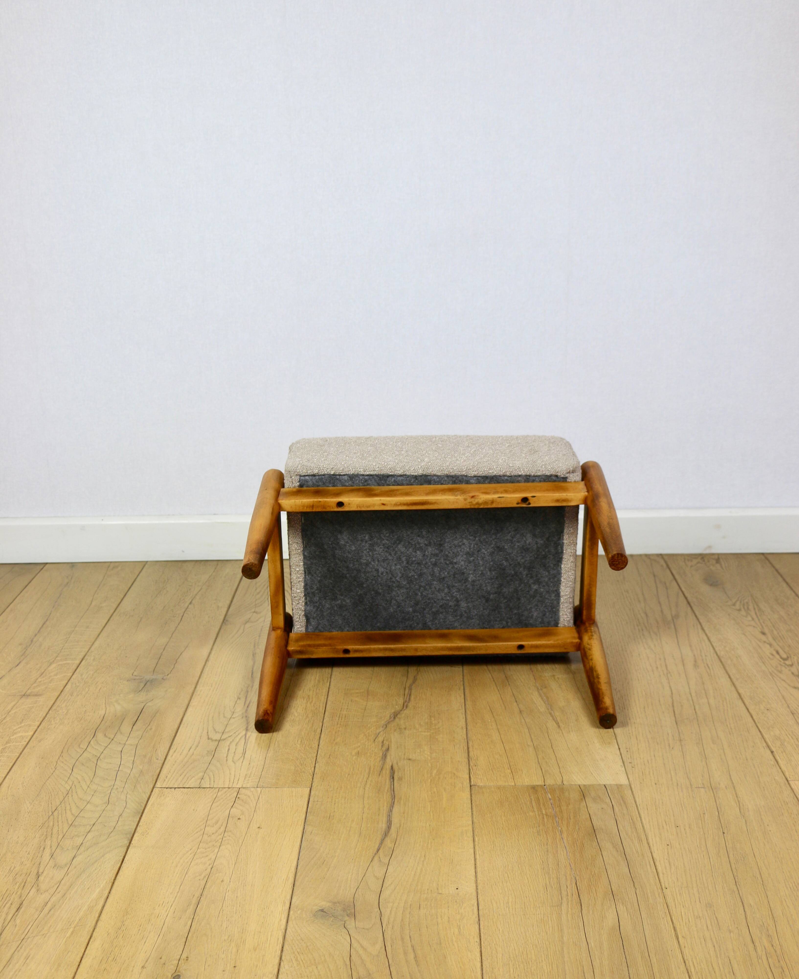 Edmund Homa stool beige boucle seat