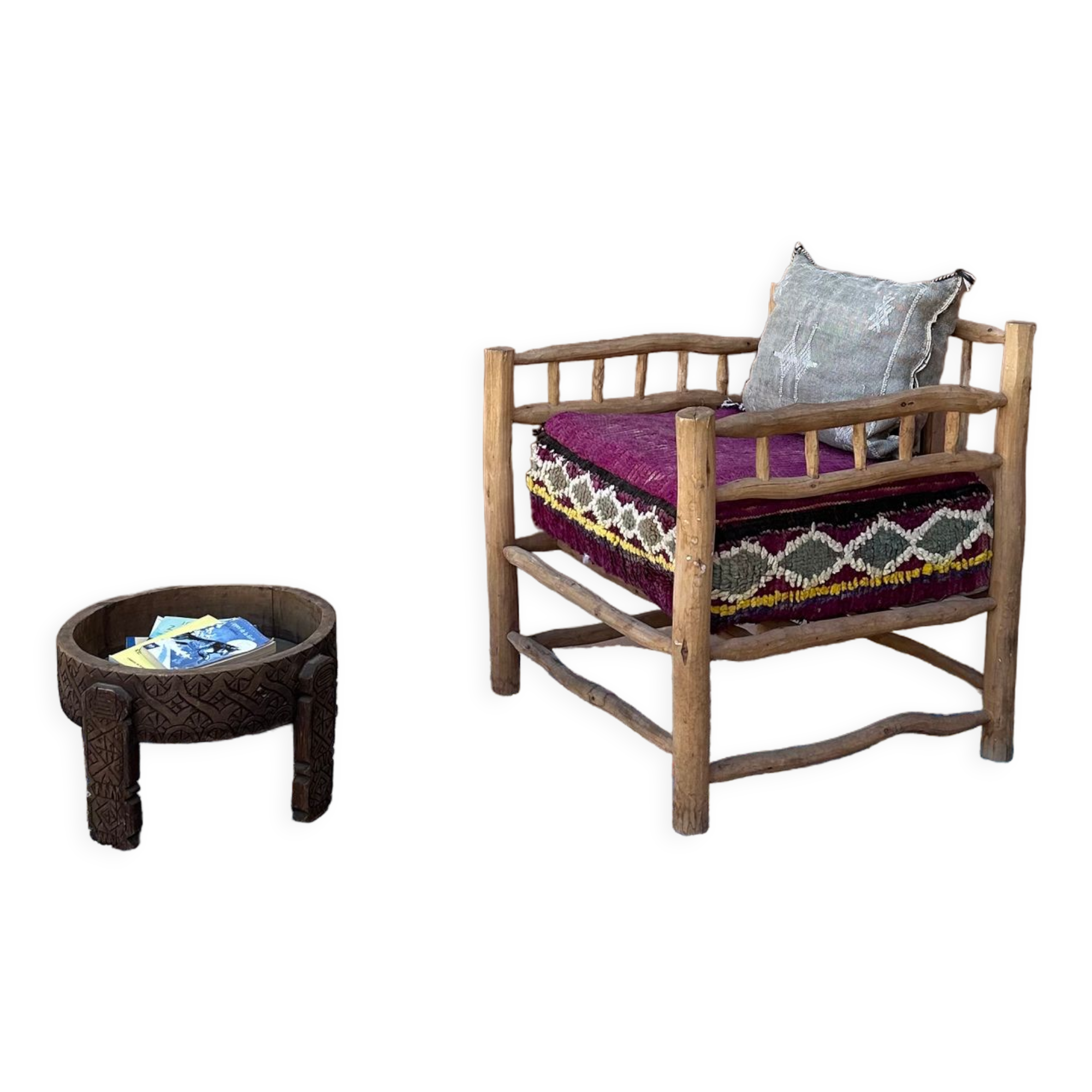 Moroccan boucherouite carpet - 128 x 185 cm