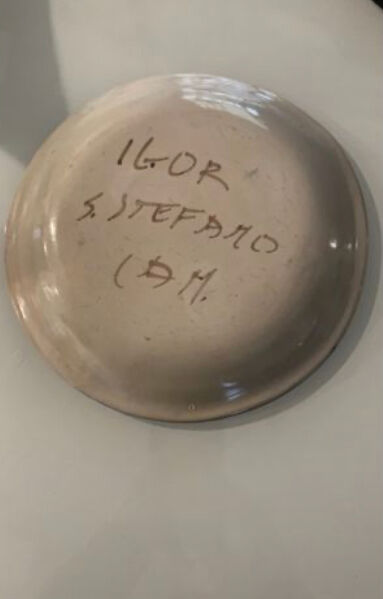 Ceramic plate enamelled igor stefano