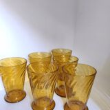 Set of 6 amber glasses