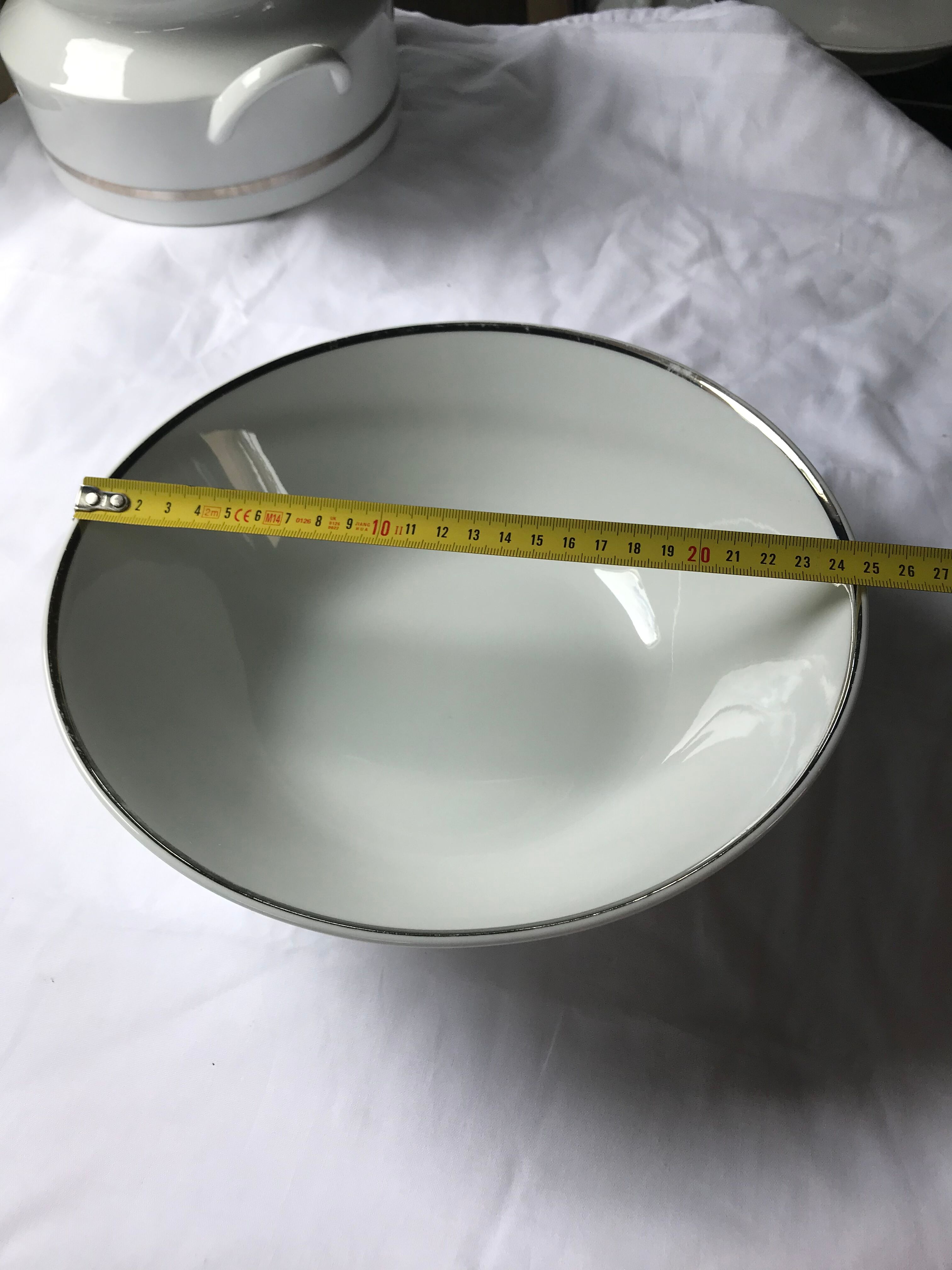 Bavaria salad bowl with hand-painted silver border