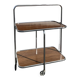 Folding dessert trolley / mid-century service cart in chrome and formica