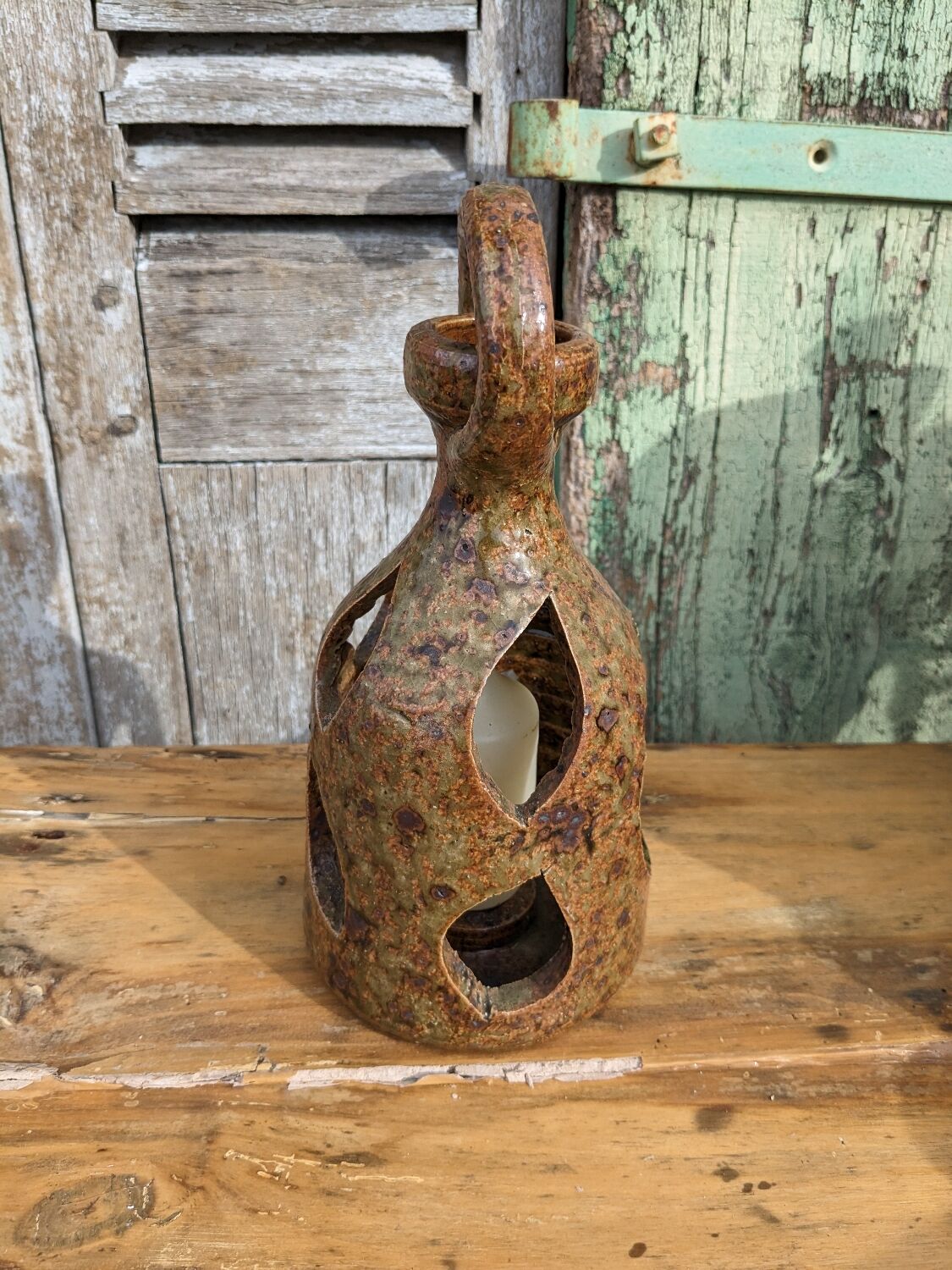 Sandstone lantern candle holder