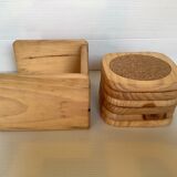 6 Scandinavian wood and cork coasters