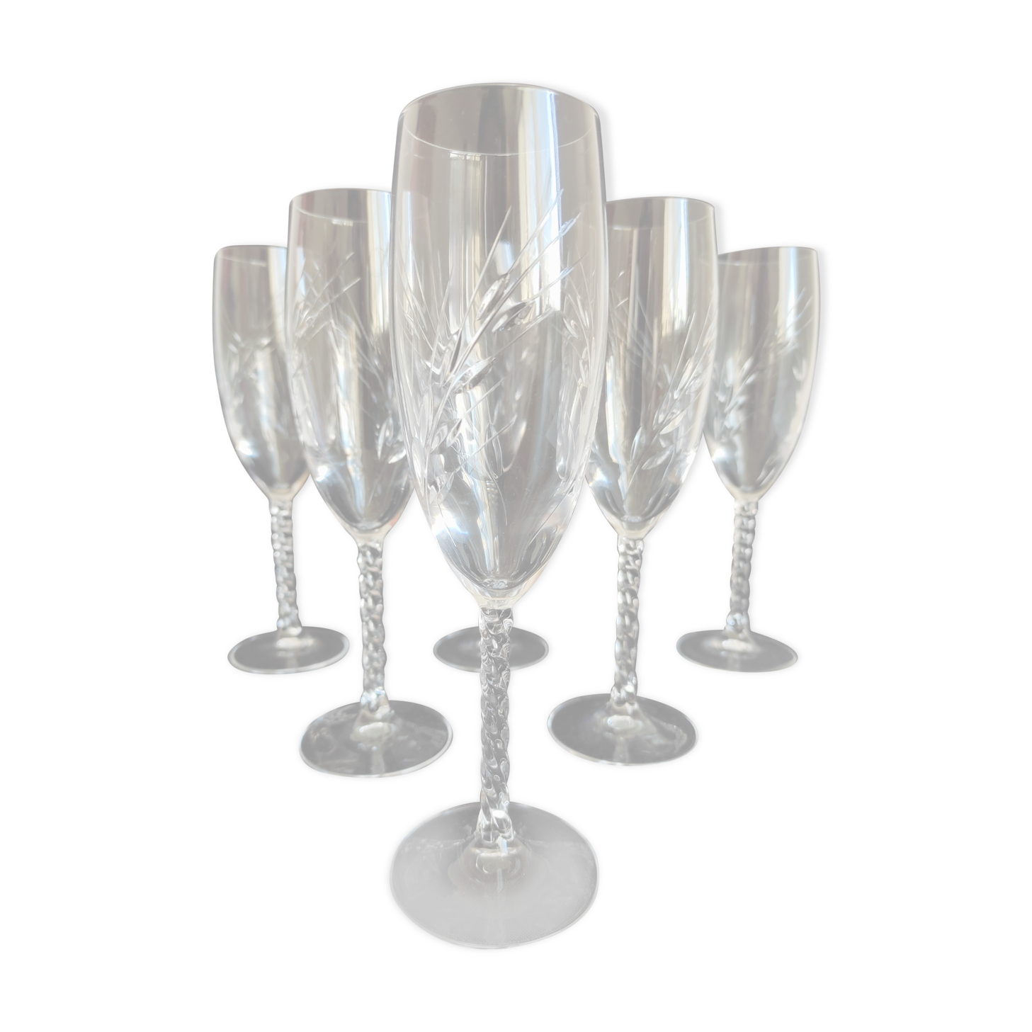 Flutes et verres cristal taillé
