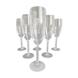 Flutes and cut crystal glasses