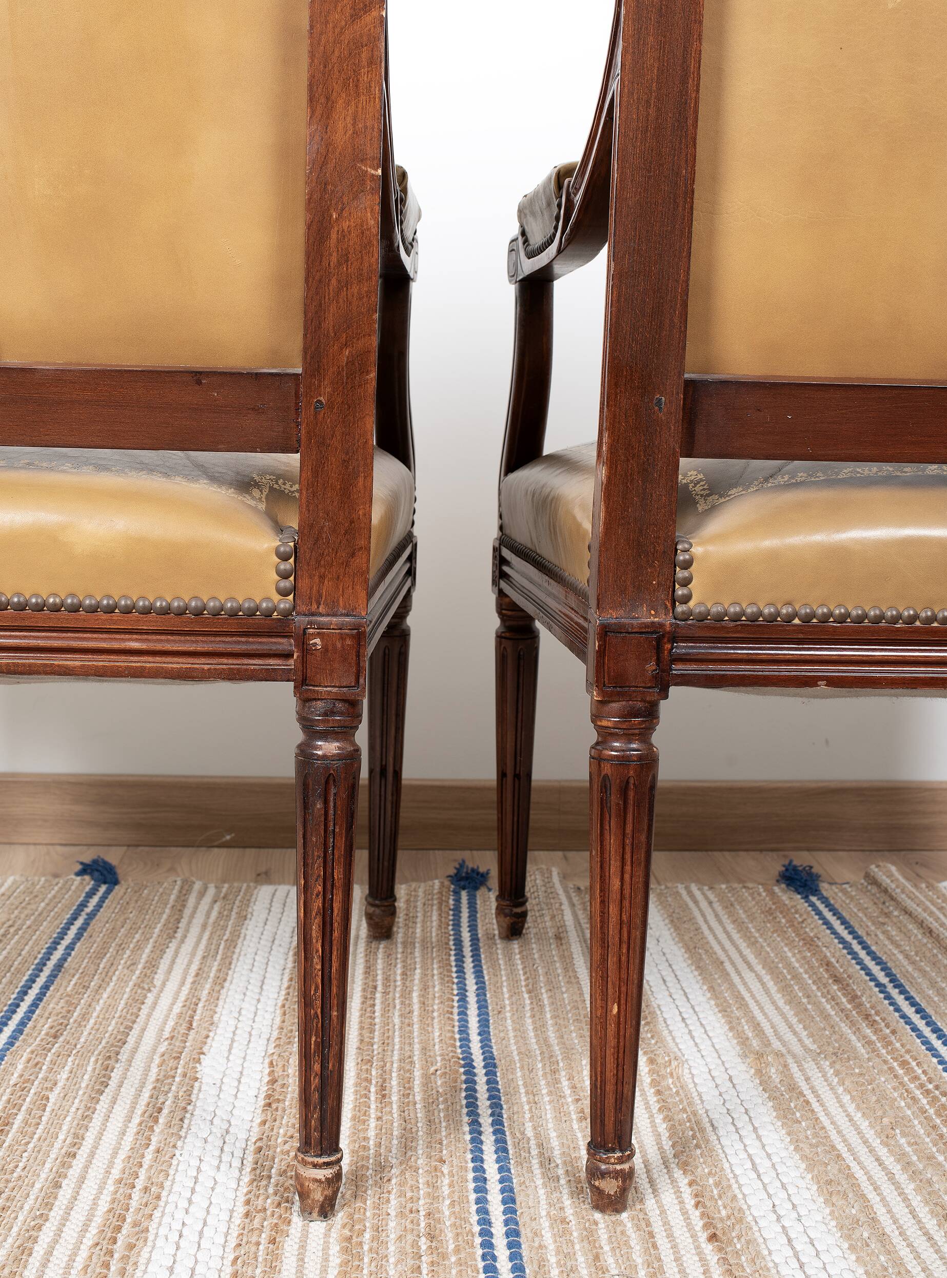 Pair of Louis XVI office armchairs