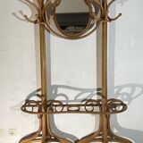 Double porte manteau miroir bois courbé par michael thonet gebrüder / freres, 1888