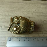 Miniature Owl Figure in Vintage Brass