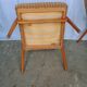 60s wood and fabric armchairs