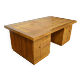 Art Deco Double-Sided Burr Walnut Desk 1950