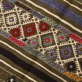 Turkish Colorful Persian Kilim Rug, Wool Area Rug, 141x240